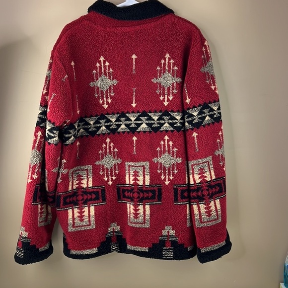 Northern  Reflections Reversible Button Down Sherpa Coat - Picture 2 of 8